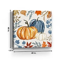 Floral Edge Pumpkins Canvas Wall Art