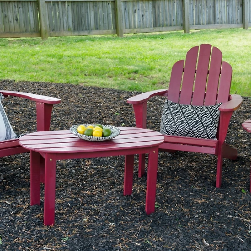 Acacia Wood Oval Adirondack Coffee Table