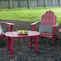 Acacia Wood Oval Adirondack Coffee Table