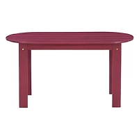 Acacia Wood Oval Adirondack Coffee Table