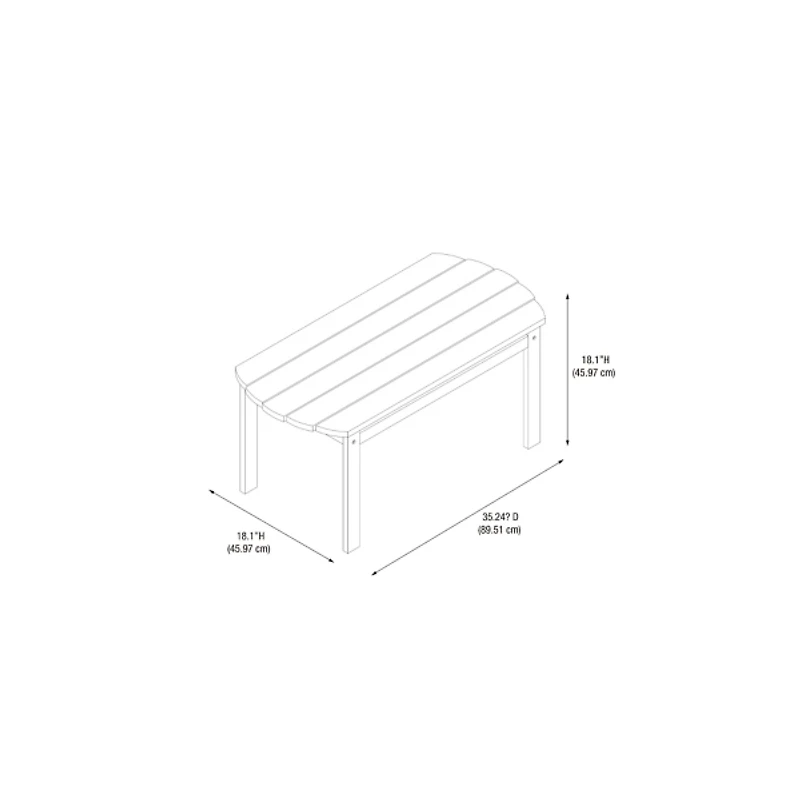 Acacia Wood Oval Adirondack Coffee Table