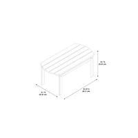 Acacia Wood Oval Adirondack Coffee Table