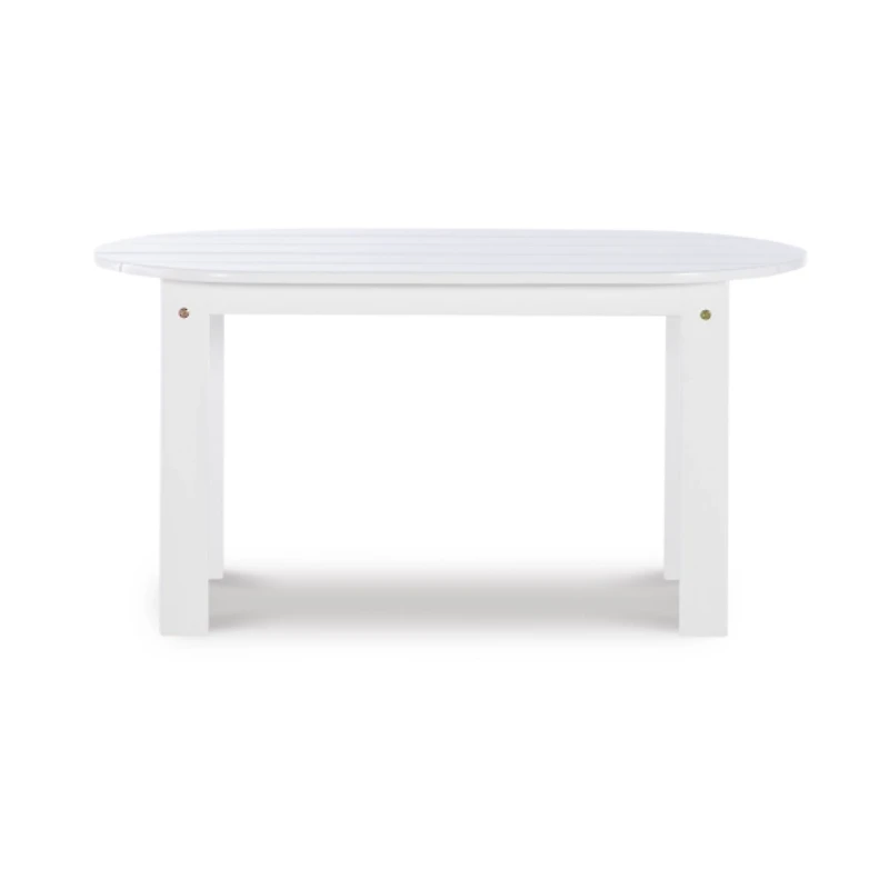 White Acacia Wood Oval Adirondack Coffee Table