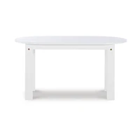 White Acacia Wood Oval Adirondack Coffee Table