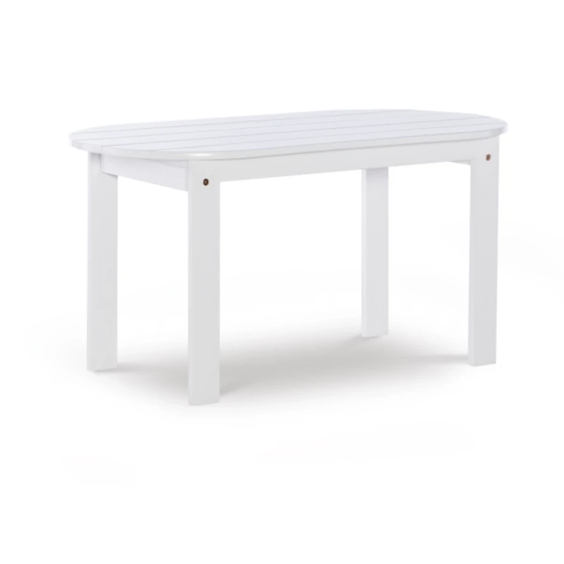 White Acacia Wood Oval Adirondack Coffee Table
