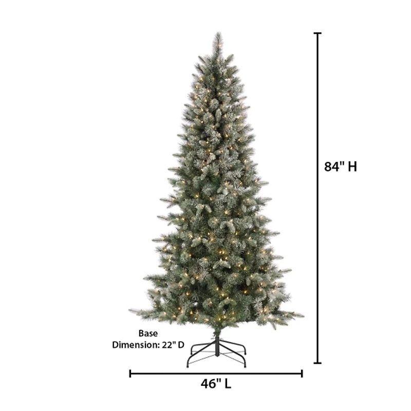 7 ft. Pre-Lit Flocked Arctic Pine Christmas Tree