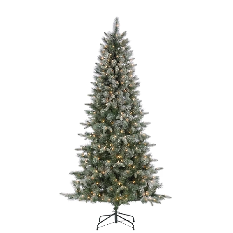7 ft. Pre-Lit Flocked Arctic Pine Christmas Tree