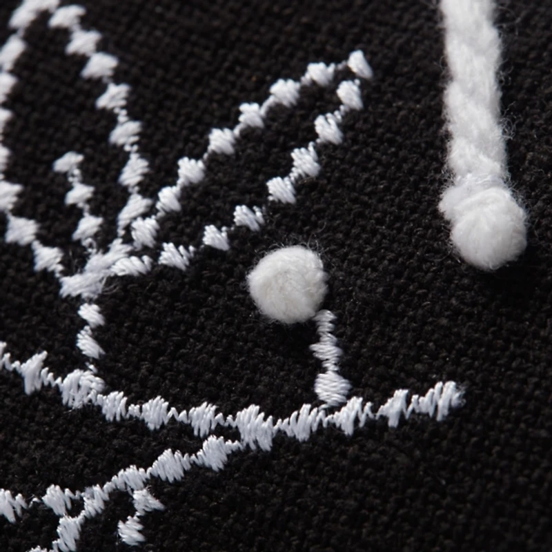 Jumping Bunny Embroidered Easter Throw Pillow