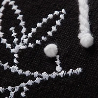 Jumping Bunny Embroidered Easter Throw Pillow