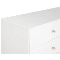 White Wood 6-Drawer Footed Dresser