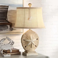 Tan Sand Dollar Table Lamp