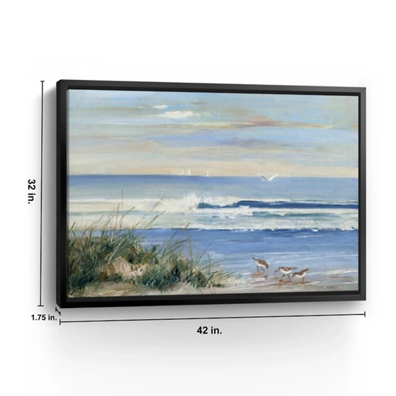 Beach Combers Framed Giclee Canvas Print, 42x32