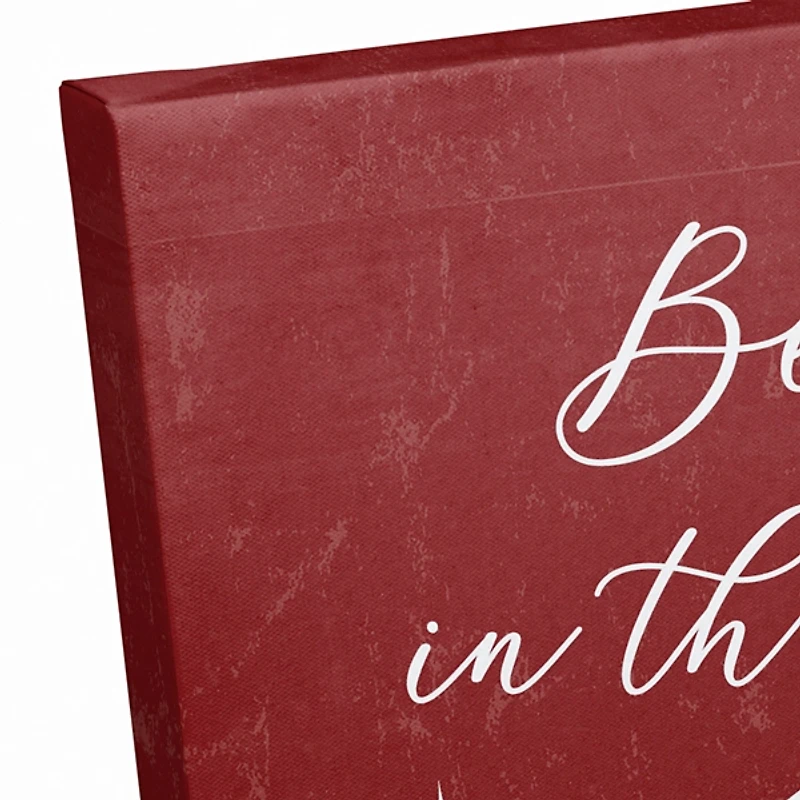 Red Believe Magic of Christmas Canvas Wall Plaque