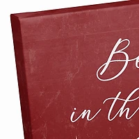 Red Believe Magic of Christmas Canvas Wall Plaque