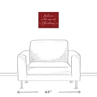 Red Believe Magic of Christmas Canvas Wall Plaque