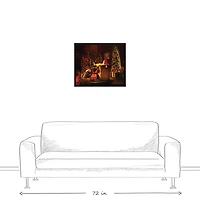 Framed Santa Sitting Christmas Canvas Art Print