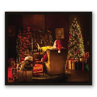 Framed Santa Sitting Christmas Canvas Art Print