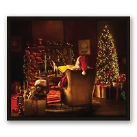 Framed Santa Sitting Christmas Canvas Art Print