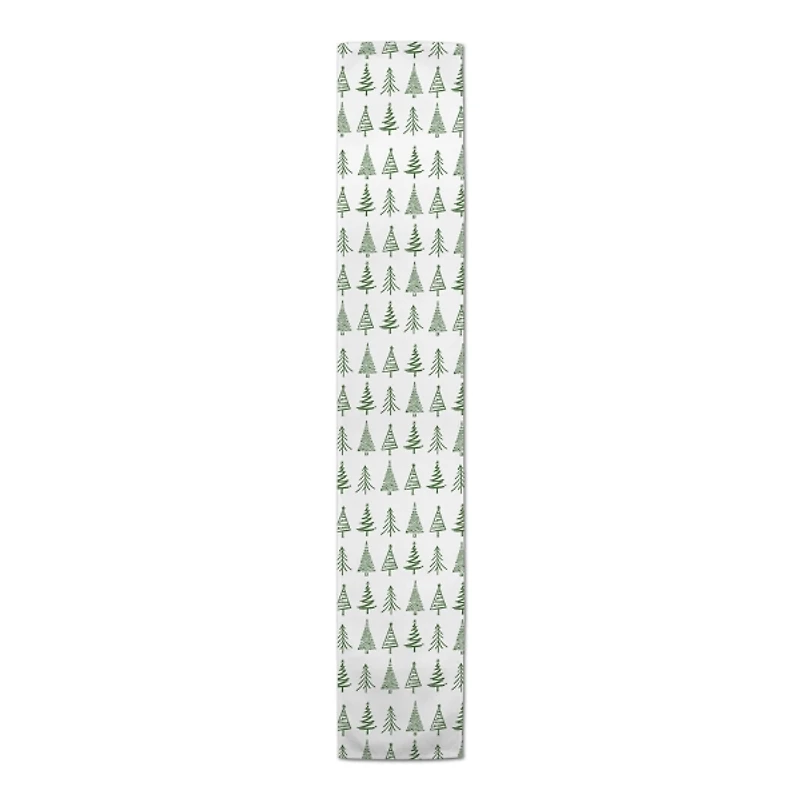 Green Christmas Tree Table Runner