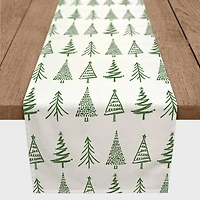 Green Christmas Tree Table Runner