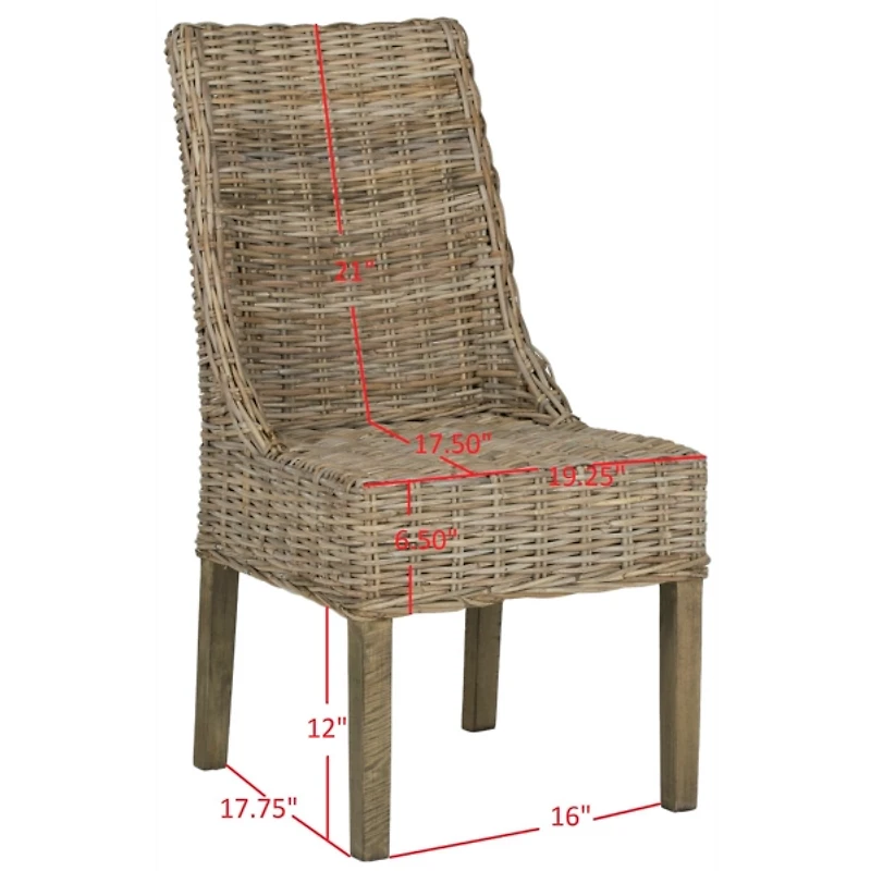 Natural Coastal Rattan 2-pc. Dining Chair Set
