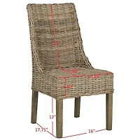 Natural Coastal Rattan 2-pc. Dining Chair Set