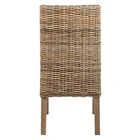 Natural Coastal Rattan 2-pc. Dining Chair Set