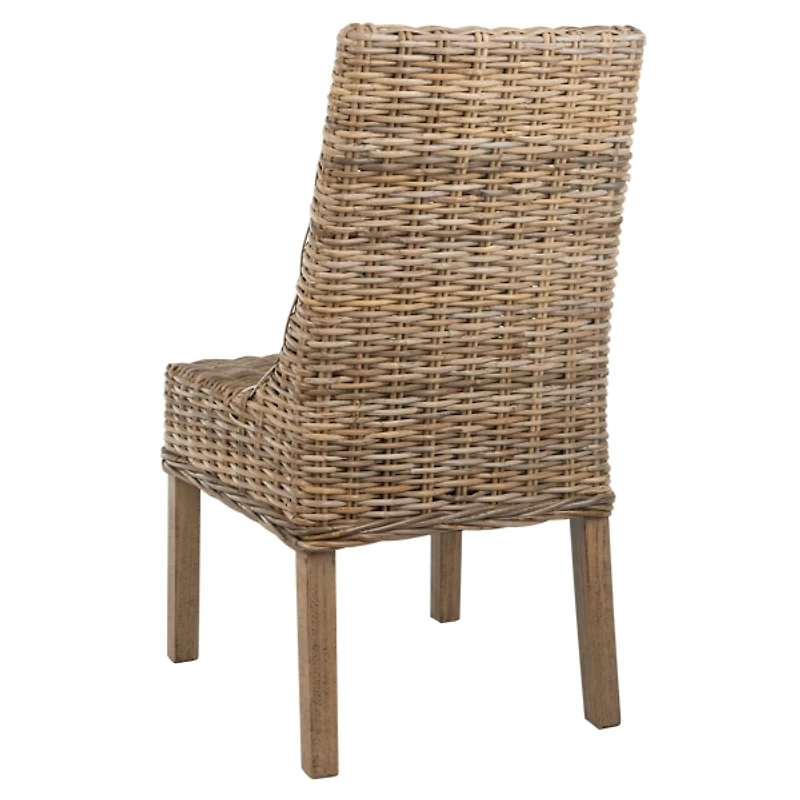 Natural Coastal Rattan 2-pc. Dining Chair Set