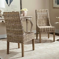 Natural Coastal Rattan 2-pc. Dining Chair Set
