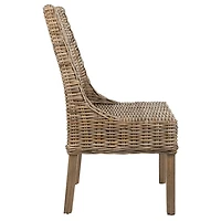 Natural Coastal Rattan 2-pc. Dining Chair Set