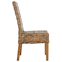 Natural Rattan Wood Woven 2-pc. Dining Chair Set