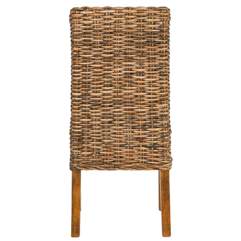 Natural Rattan Wood Woven 2-pc. Dining Chair Set