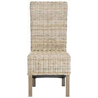 Natural Rattan Highback Dining Chairs, Set of 2