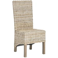 Natural Rattan Highback Dining Chairs, Set of 2