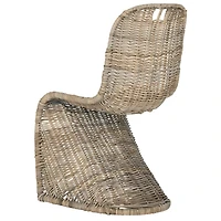 Kubu Rattan Woven Zigzag Dining Chairs, Set of 2