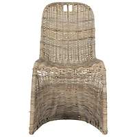 Kubu Rattan Woven Zigzag Dining Chairs, Set of 2