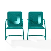 Blue Retro Basket Weave Chairs, Set of 2
