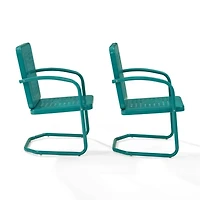 Blue Retro Basket Weave Chairs, Set of 2