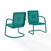 Blue Retro Basket Weave Chairs, Set of 2