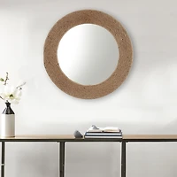 Natural Jute Round Wall Mirror