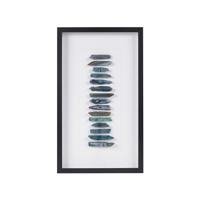 Framed Blue Agate Shadowbo x Wall Decor Panel