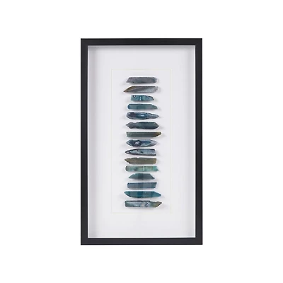 Framed Blue Agate Shadowbo x Wall Decor Panel