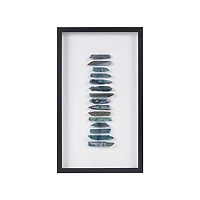 Framed Blue Agate Shadowbo x Wall Decor Panel