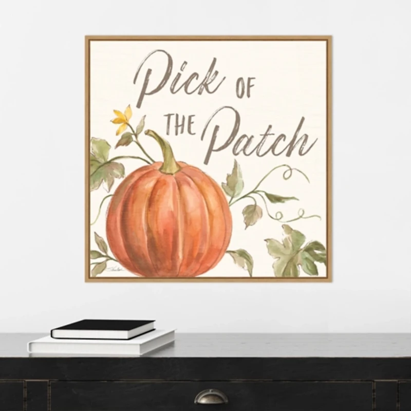 Orange Pick of the Patch Framed Canvas Art Print