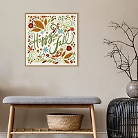 Happy Fall Foliage Swirls Framed Wall Art