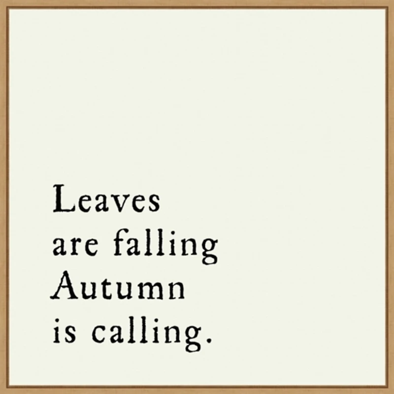 Leaves Are Falling Poem Framed Wall Art