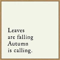 Leaves Are Falling Poem Framed Wall Art