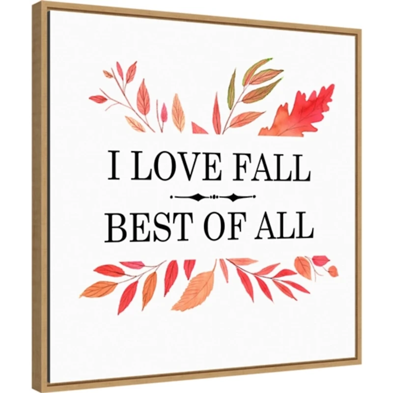I Love Fall Best Leaves Framed Wall Art