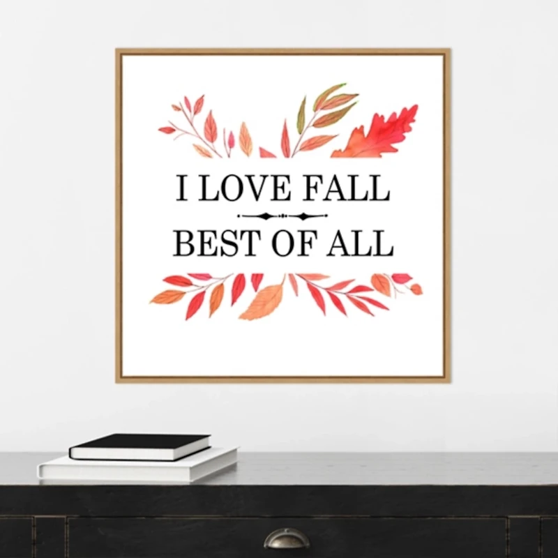 I Love Fall Best Leaves Framed Wall Art