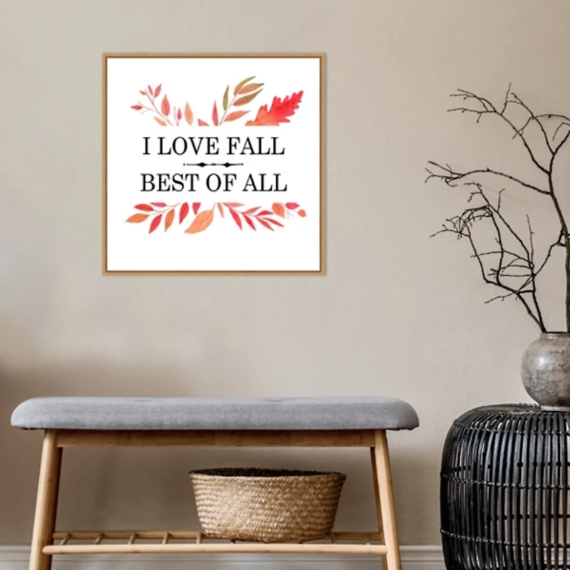 I Love Fall Best Leaves Framed Wall Art